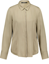 Load image into Gallery viewer, TAIFUN<BR>
Blouse with Rhinestone Placket<BR>
Sage<BR>