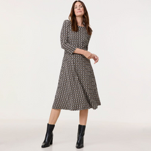 Load image into Gallery viewer, GERRY WEBER<BR>
Jersey Print Dress<BR>
Black/Sand<BR>