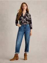 Load image into Gallery viewer, WHITE STUFF<BR>
Annie Jersey Shirt<BR>
Black/Plum<BR>