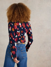 Load image into Gallery viewer, WHITE STUFF<BR>
Annie Jersey Shirt<BR>
Black/Plum<BR>