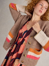 Load image into Gallery viewer, WHITE STUFF<BR>
Judi Striped Cardigan<BR>
Natural<BR>
