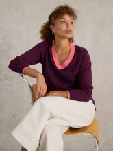 Load image into Gallery viewer, WHITE STUFF<BR>
Maggi Knit Jumper<BR>
Plum<BR>