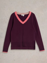 Load image into Gallery viewer, WHITE STUFF<BR>
Maggi Knit Jumper<BR>
Plum<BR>