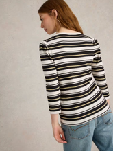 Load image into Gallery viewer, WHITE STUFF<BR>
Puff Sleeve Tee<BR>
Blue, Black<BR>