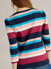 Load image into Gallery viewer, WHITE STUFF<BR>
Puff Sleeve Tee<BR>
Blue, Black<BR>