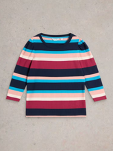 Load image into Gallery viewer, WHITE STUFF<BR>
Puff Sleeve Tee<BR>
Blue, Black<BR>