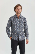 Load image into Gallery viewer, ERLA OF SWEDEN<BR>
Floral Pattern Long Sleeve Shirt<BR>
Blue<BR>