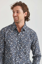 Load image into Gallery viewer, ERLA OF SWEDEN<BR>
Floral Pattern Long Sleeve Shirt<BR>
Blue<BR>