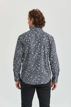 Load image into Gallery viewer, ERLA OF SWEDEN<BR>
Floral Pattern Long Sleeve Shirt<BR>
Blue<BR>