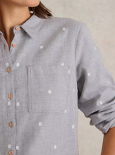 Load image into Gallery viewer, WHITE STUFF <BR>
Sophie Organic Cotton Shirt <BR>
Teal, Ivory, Green, Grey<BR>