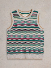 Load image into Gallery viewer, WHITE STUFF<BR>
Fay Sparkle Fairisle Tank<BR>
Multi<BR>