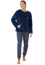 Load image into Gallery viewer, INDIGO SKY<BR>
Fleece Pyjamas<BR>
Navy<BR>