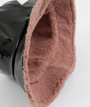 Load image into Gallery viewer, PIA ROSSINI<BR>
Michelle Faux Fur Black Patent Rainhat<BR>
Black<BR>