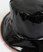 Load image into Gallery viewer, PIA ROSSINI<BR>
Michelle Faux Fur Black Patent Rainhat<BR>
Black<BR>