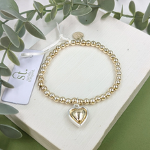 Load image into Gallery viewer, SARAH TEMPEST<BR>
Beaded Bracelet with Heart Charm<BR>