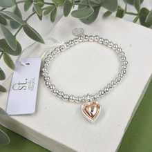 Load image into Gallery viewer, SARAH TEMPEST<BR>
Beaded Bracelet with Heart Charm<BR>