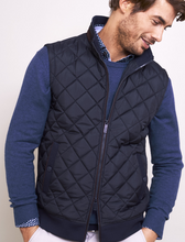 Load image into Gallery viewer, VEDONEIRE<BR>
Quilted Gilet with Knit Back<BR>
Navy<BR>