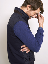Load image into Gallery viewer, VEDONEIRE<BR>
Quilted Gilet with Knit Back<BR>
Navy<BR>