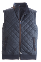 Load image into Gallery viewer, VEDONEIRE<BR>
Quilted Gilet with Knit Back<BR>
Navy<BR>
