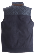 Load image into Gallery viewer, VEDONEIRE<BR>
Quilted Gilet with Knit Back<BR>
Navy<BR>