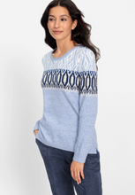 Load image into Gallery viewer, OLSEN<BR>
Nordic Pullover<BR>
Blue<BR>