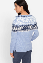 Load image into Gallery viewer, OLSEN<BR>
Nordic Pullover<BR>
Blue<BR>