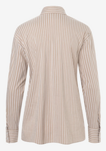 Load image into Gallery viewer, MORE AND MORE<BR>
Striped Blouse<BR>
White/Taupe<BR>