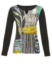 Load image into Gallery viewer, DOLCEZZA<BR>
Contrast Stictch Abstract Top<BR>
Multi<BR>