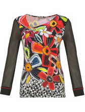 Load image into Gallery viewer, DOLCEZZA<BR>
Floral Asymmetrical Neck Top<BR>