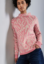 Load image into Gallery viewer, STREET ONE<BR>
Jacquard Knit Sweater<BR>
Sugar Coral<BR>