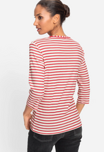 Load image into Gallery viewer, OLSEN<BR>
Stripe Love Print T-Shirt<BR>