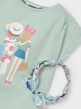 Load image into Gallery viewer, MAYORAL<BR>
Girl T-Shirt with Printed Headbands<BR>
Jade<BR>