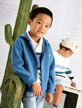 Load image into Gallery viewer, MAYORAL<BR>
Boys Text Zip Hoodie<BR>
Blue, Peach<BR>