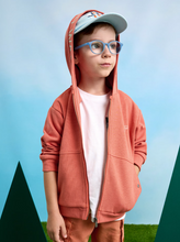 Load image into Gallery viewer, MAYORAL<BR>
Boys Text Zip Hoodie<BR>
Blue, Peach<BR>