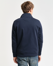 Load image into Gallery viewer, GANT<BR>
Regular Shield Half Zip Sweatshirt<BR>
Navy, Sky<BR>