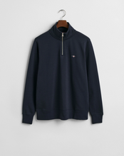 Load image into Gallery viewer, GANT<BR>
Regular Shield Half Zip Sweatshirt<BR>
Navy, Sky<BR>