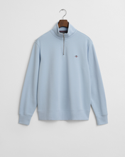 Load image into Gallery viewer, GANT<BR>
Regular Shield Half Zip Sweatshirt<BR>
Navy, Sky<BR>