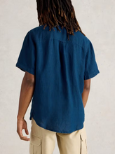 Load image into Gallery viewer, WHITE STUFF<BR>
Keswick Short Sleeve Shirt<BR>
Dark Navy, Light Green<BR>