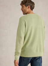 Load image into Gallery viewer, WHITE STUFF<BR>
Attadale Crew Neck Jumper<BR>
Light Green, Dark Navy<BR>