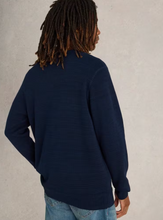 Load image into Gallery viewer, WHITE STUFF<BR>
Attadale Crew Neck Jumper<BR>
Light Green, Dark Navy<BR>