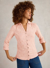 Load image into Gallery viewer, WHITE STUFF<BR>
Annie Broderie Jersey Shirt<BR>
Pink<BR>