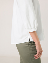 Load image into Gallery viewer, GERRY WEBER<BR>
3/4 Sleeve Blouse with Broderie Anglaise<BR>
White<BR>