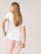 Load image into Gallery viewer, TAIFUN<BR>
Short Sleeve Top with Flower Print<BR>
White/Green<BR>