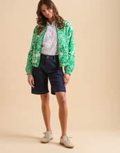 Load image into Gallery viewer, BRAKEBURN<BR>
Pin Tuck Bomber Jacket<BR>
Green/White<BR>