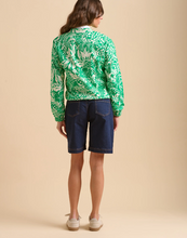 Load image into Gallery viewer, BRAKEBURN<BR>
Pin Tuck Bomber Jacket<BR>
Green/White<BR>
