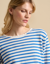 Load image into Gallery viewer, BRAKEBURN<BR>
Scallop Neck Knit Jumper<BR>
White/Blue<BR>