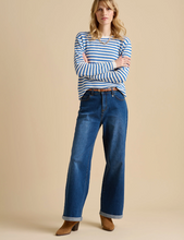 Load image into Gallery viewer, BRAKEBURN<BR>
Scallop Neck Knit Jumper<BR>
White/Blue<BR>