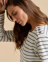 Load image into Gallery viewer, BRAKEBURN<BR>
Stripe Bella T-Shirt<BR>
Navy/Cream<BR>