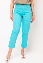 Load image into Gallery viewer, DOLCEZZA<BR>
Zip Pocket Slim Leg Jeans<BR>
Aqua, Navy, Orange, Royal, White<BR>