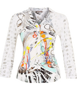Load image into Gallery viewer, DOLCEZZA<BR>
Printed Ruched Fitted Top<BR>
Multi<BR>